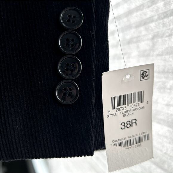 NWT Club Room Men’s Black Corduroy Blazer Jacket 38R Modern Fit - Picture 5 of 7